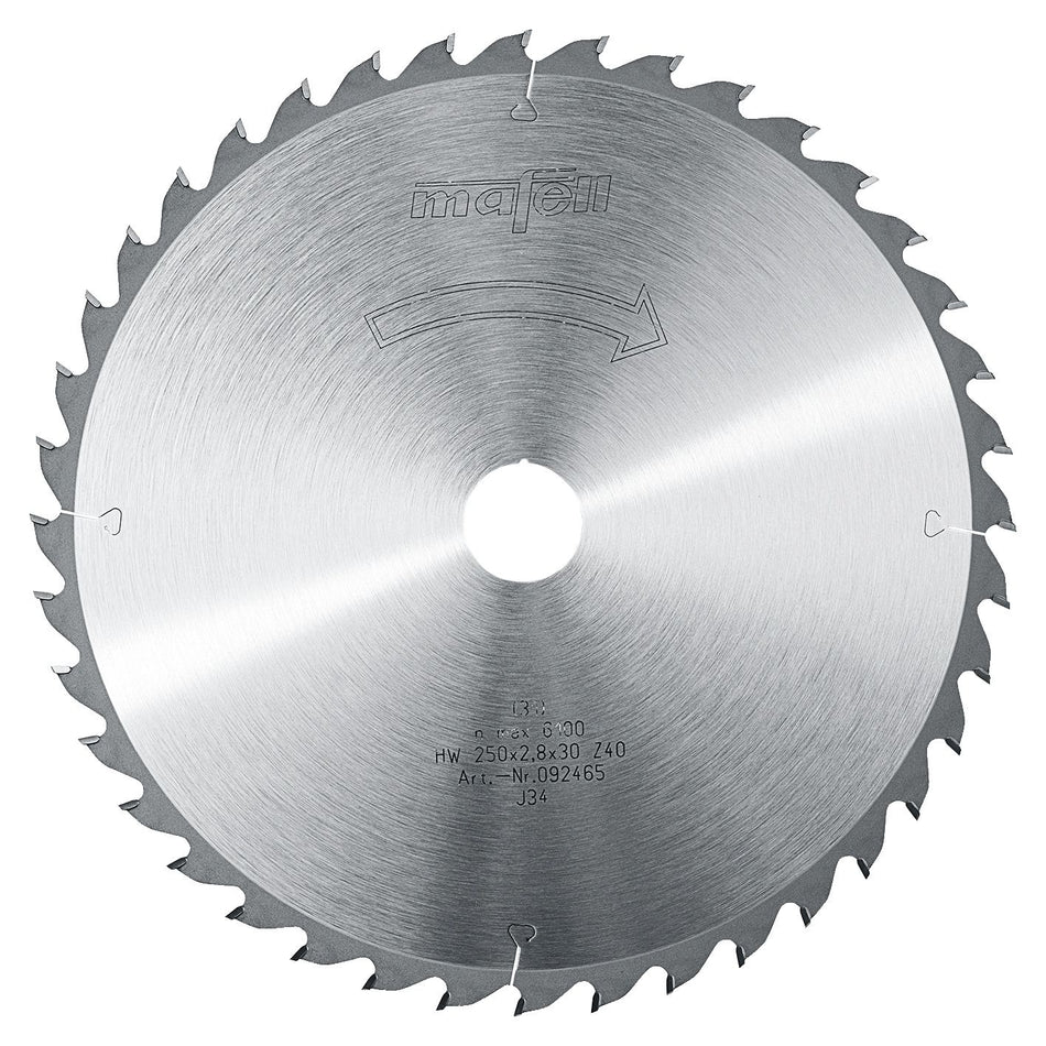 Lama Circolare Mafell 250 x 1,8/2,8 x 30 mm, Z 40, WZ, per impiego universale