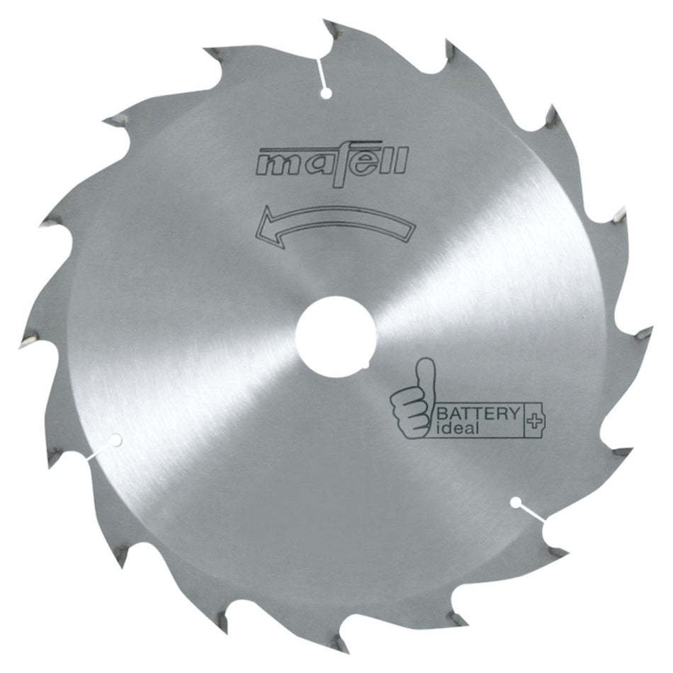 Lame de scie circulaire Mafell 185 x 1,2/1,8 x 20 mm, Z 16, WZ, Battery ideal, pour coupes longitudinales dans le bois