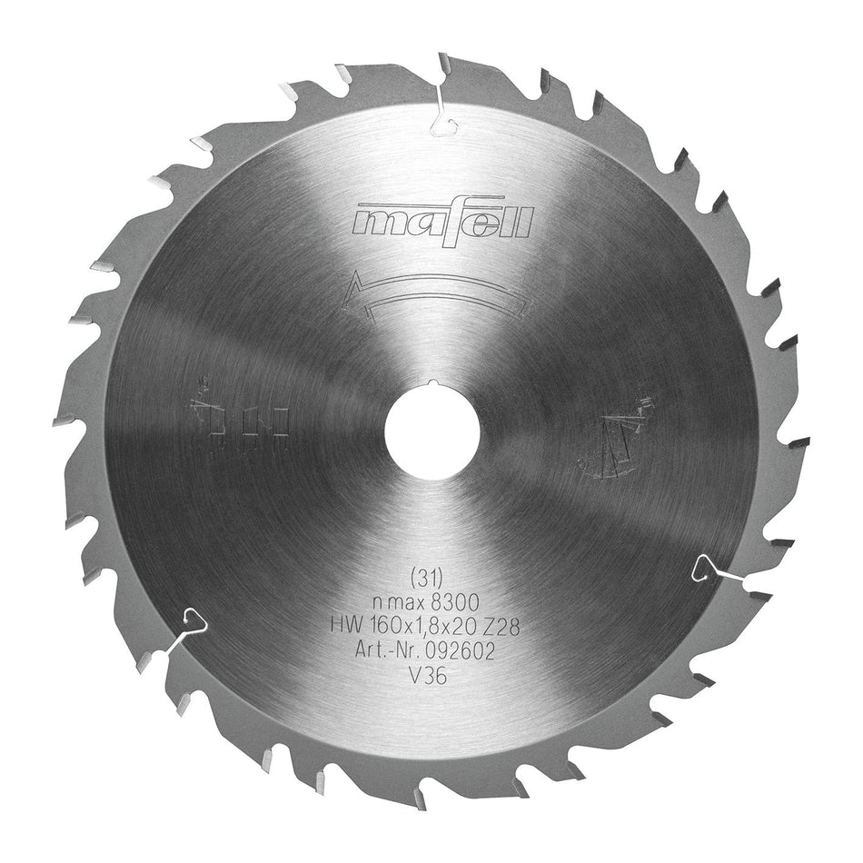 Sägeblatt KSB-WU160 GT HW, 160 x 1,8 x 20mm, Z28-4, 3HW/FZ, Wood Universal