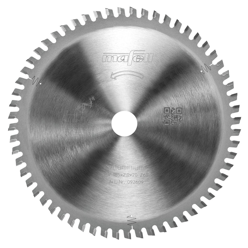 Lame de scie circulaire Mafell KSB-AL185 HW, 185 x 2,0 x 20mm, Z60, FZ/TZ, Aluminium
