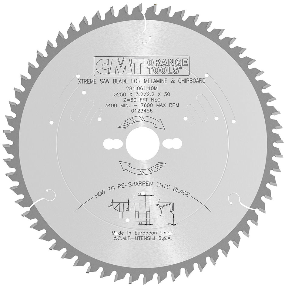 Negative Trapezzahnblätter für Laminate und Spanplatten, XTreme-Serie