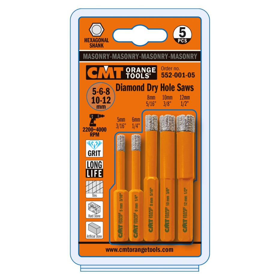 SET 5 PZ. SEGHE A TAZZA IN DIAMANTE 552-001-05-1