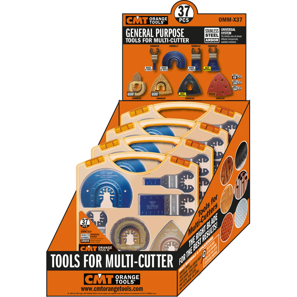SET 37 PCS LAMES ET ACCESSOIRES POUR OUTILS MULTIFONCTIONS OMM-X37