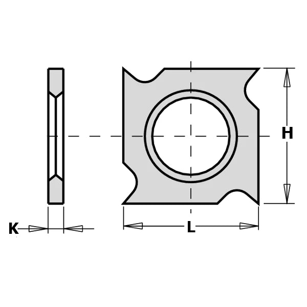 Couteaux réversibles standards - 4 tranchants