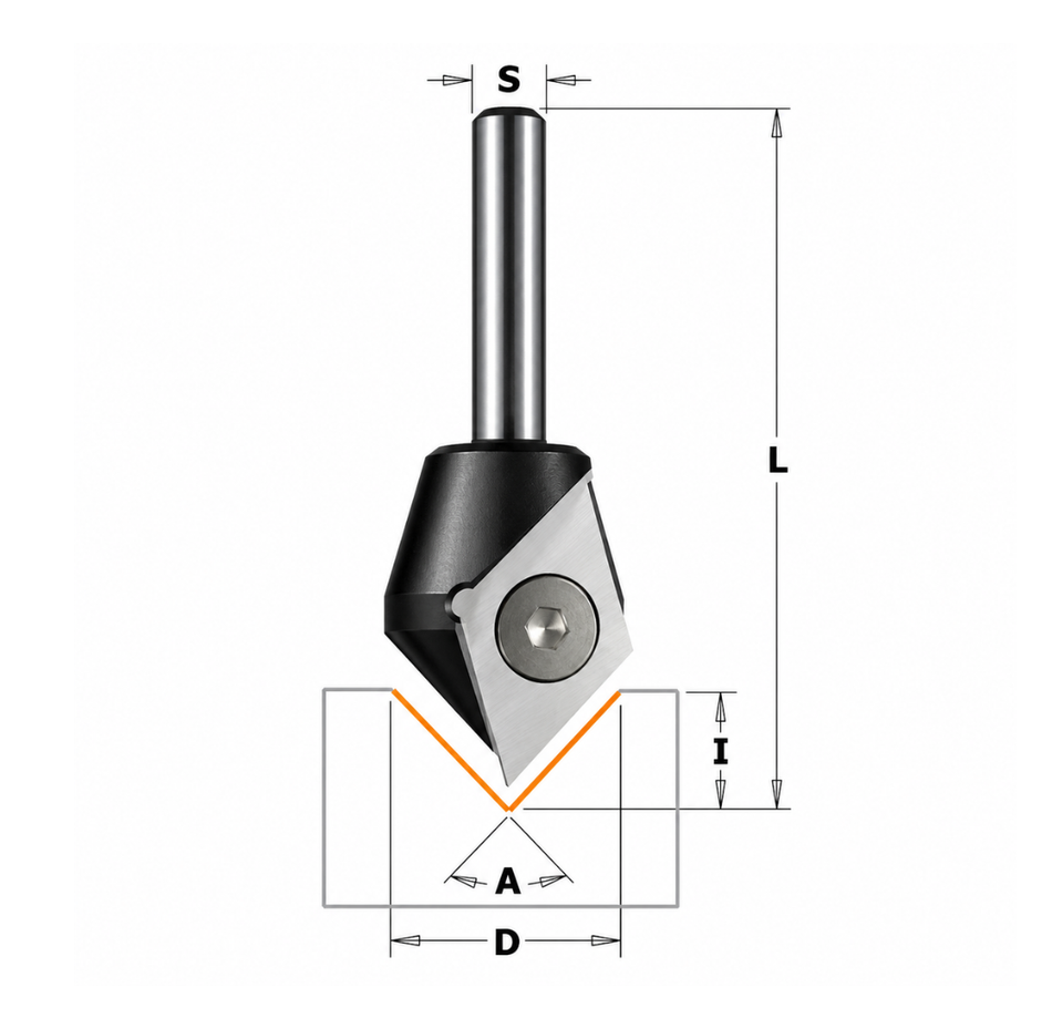 FRESE PER SCANALATURE A “V” CON COLTELLI REVERSIBILI (90°) GodzillaBits