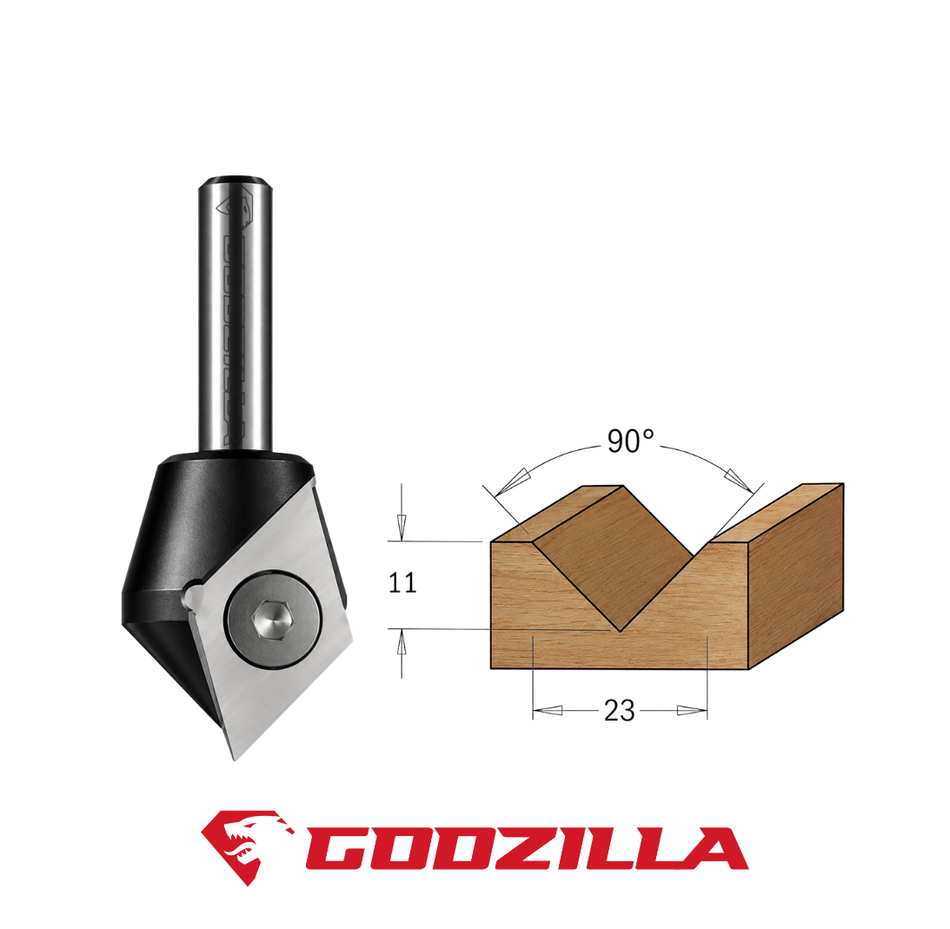 FRESE PER SCANALATURE A “V” CON COLTELLI REVERSIBILI (90°) GodzillaBits
