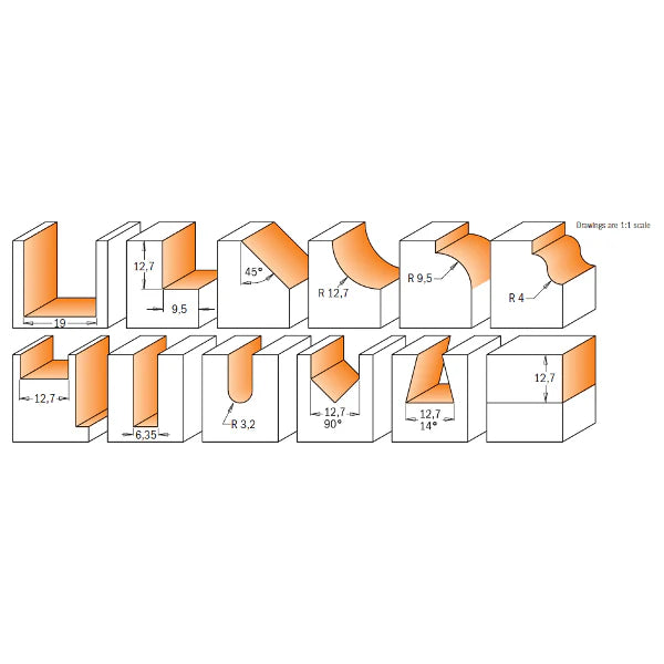 SET MIT 12 Fräsern MIT BOX 800.503.11