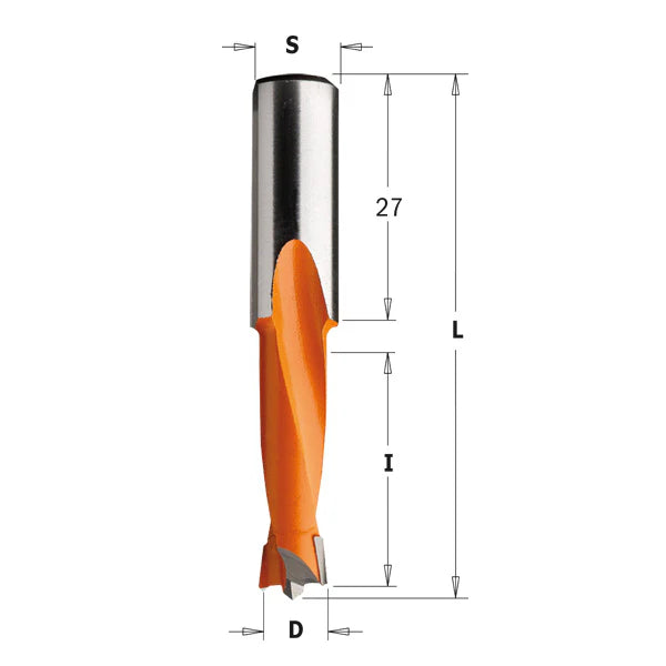 2-Nut-Bohrer, Sacklöcher
