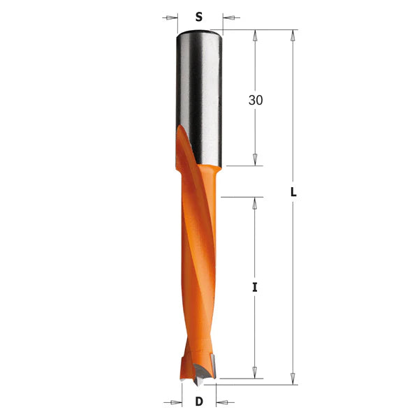 2-Nut-Bohrer, Sacklöcher