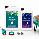 Resina epossidica professionale super trasparente lucida anti ingiallimento, resina e indurente, trasparente e senza bolle, adatto per gioielli, rivestimento in legno e resina colata - DeltaResins