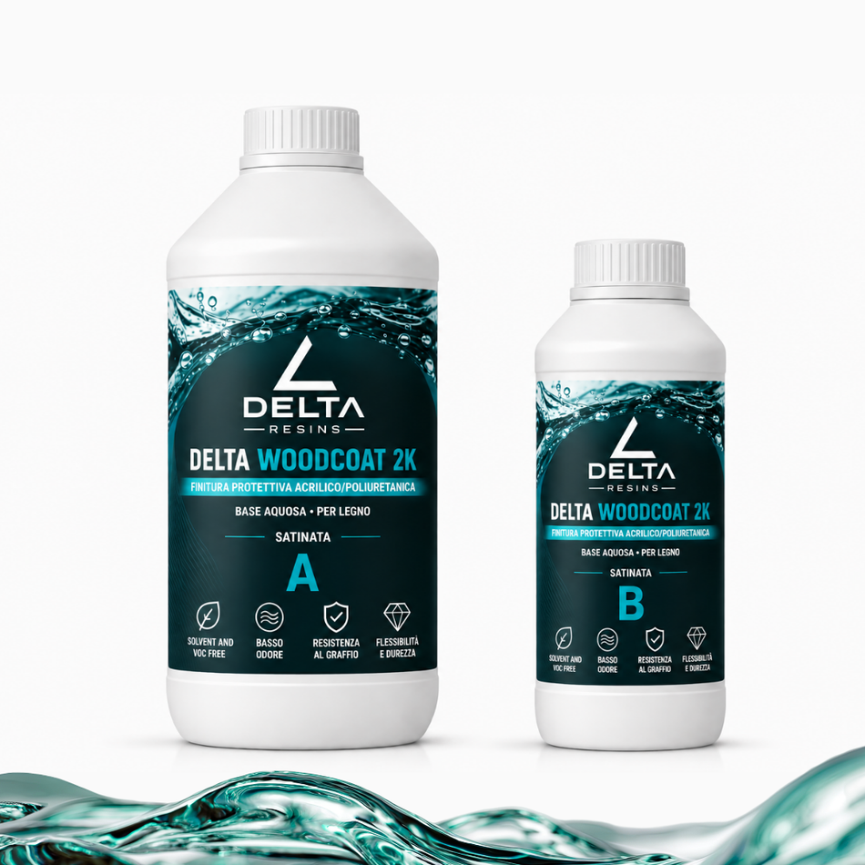 Schutzlack Acryl/Polyurethan DELTA WOODCOAT 2K Transparent/Satin/Matte