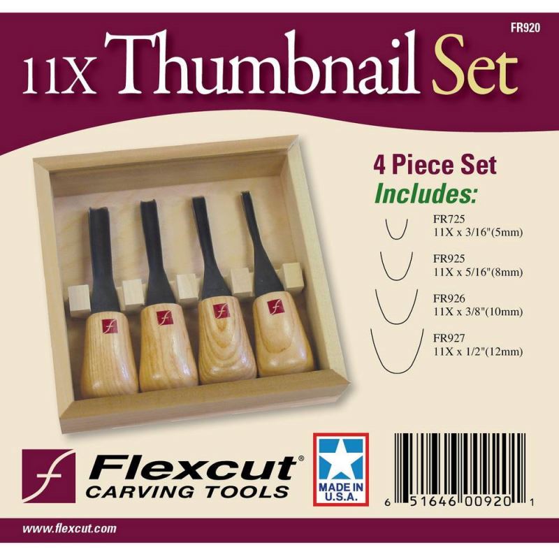 Set di sgorbie palmari / coltelli per intaglio legno professionale Flexcut FR920