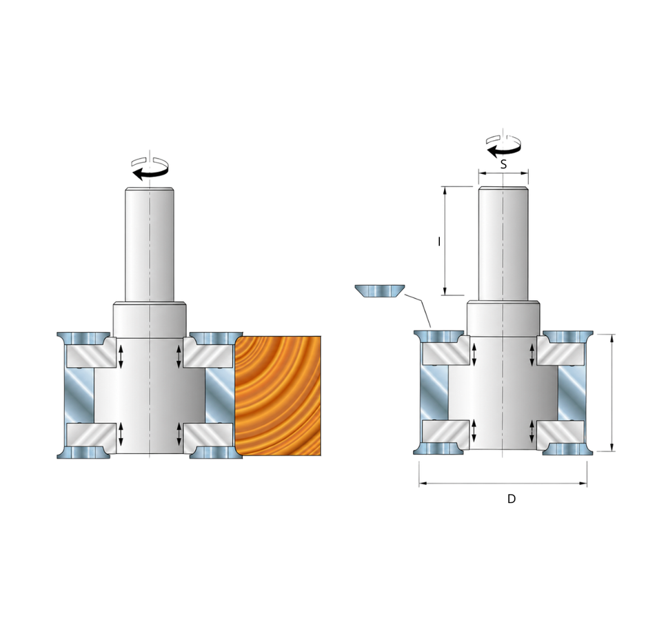 Punta portacoltelli reversibili con supporti mobili per inserti LTS.5Q GodzillaBits