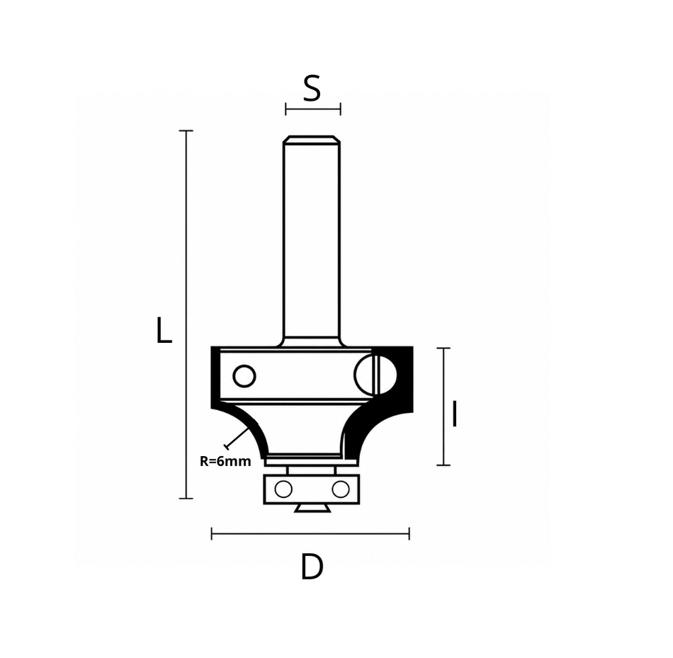 Fresa ad inserti raggio concavo 6mm - GodzillaBits