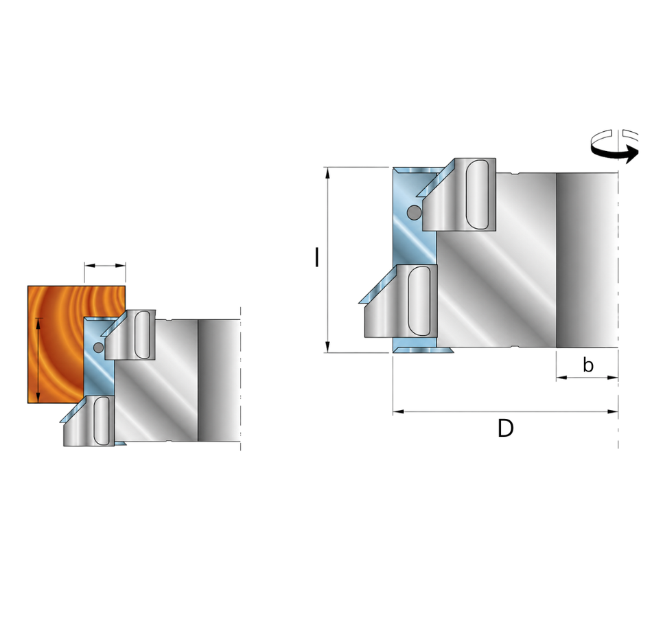 Testa portacoltelli per battute con incisori 14x14x2 a 45° regolabili GodzillaBits