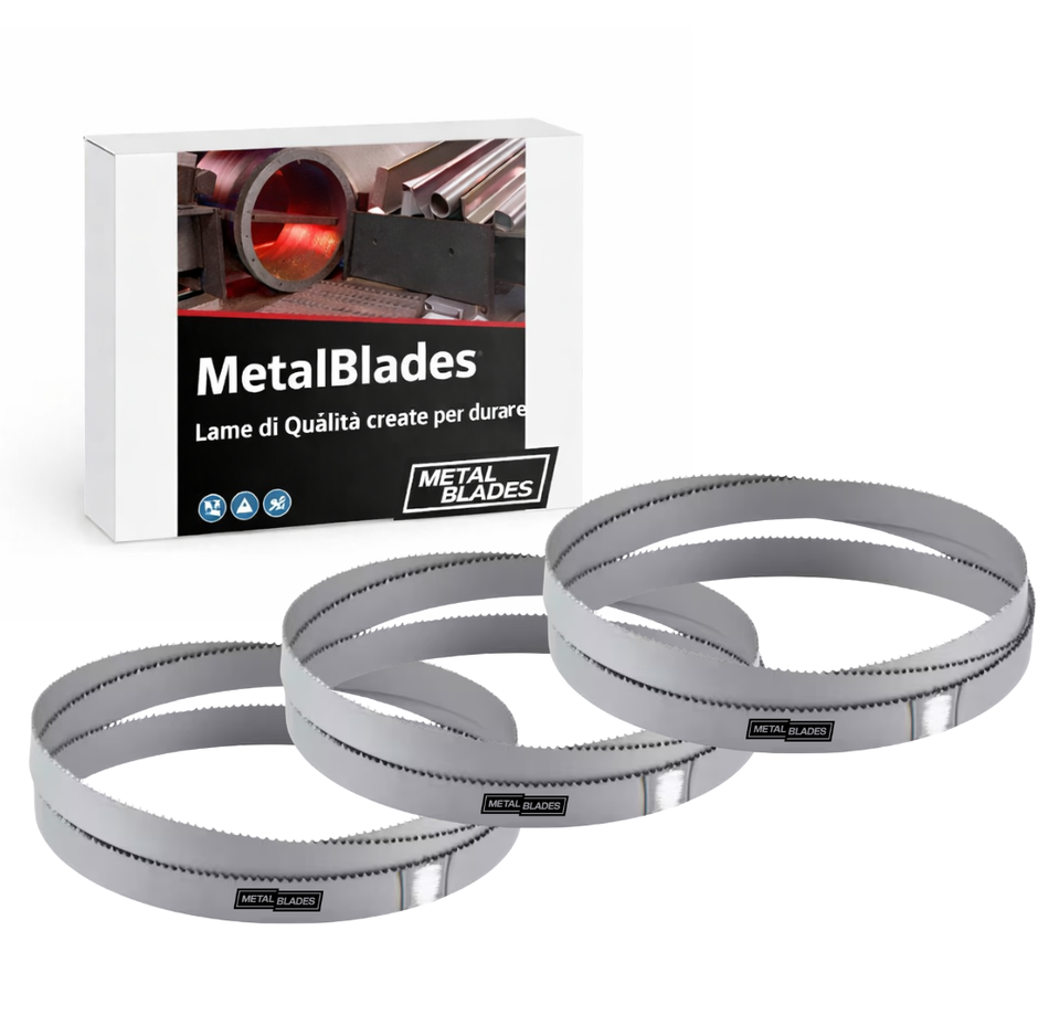3x bimetallische Premium M42 HSS Metallbandsägeblätter 1140 x 13 x 0,65 mm - zum Schneiden von Metall, Stahl, Aluminium, Nichteisenmetallen und Leichtlegierungen