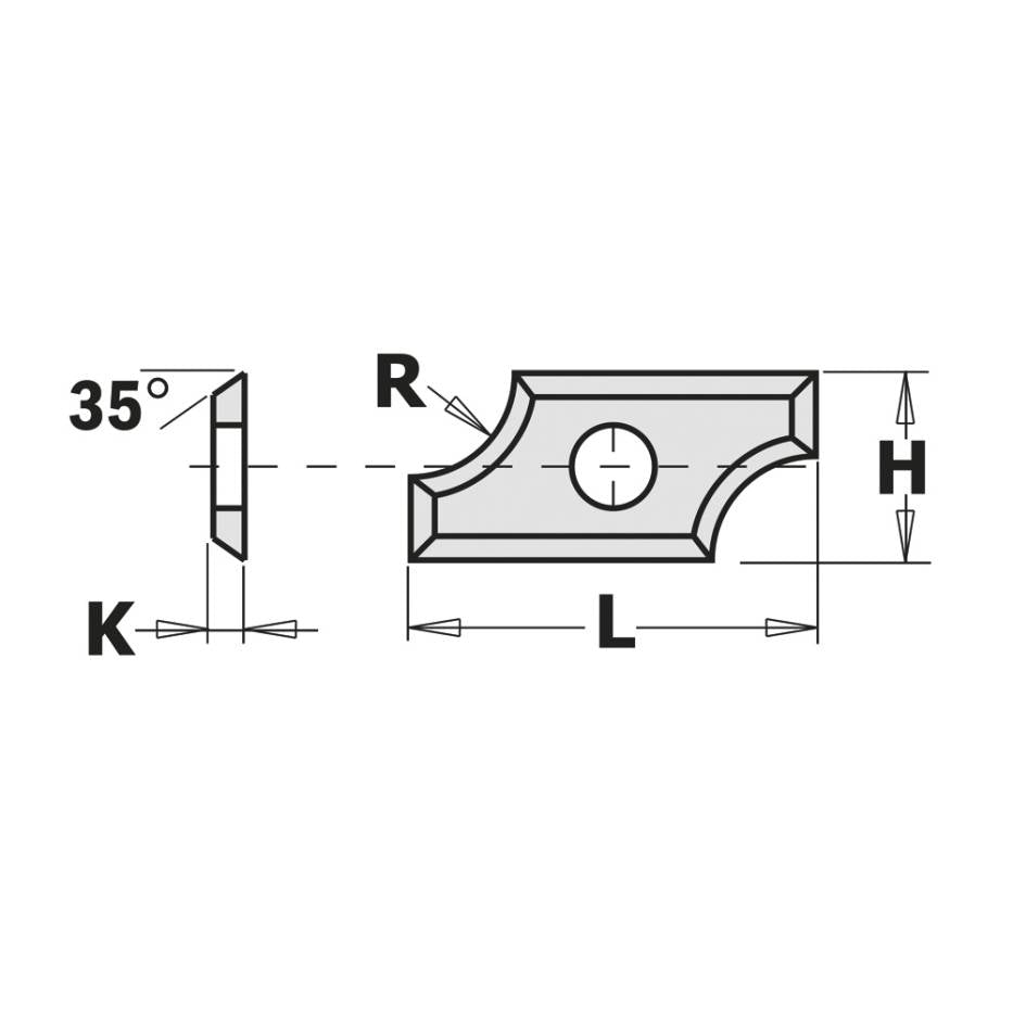 Couteaux à rayon réversible - 4 tranchants