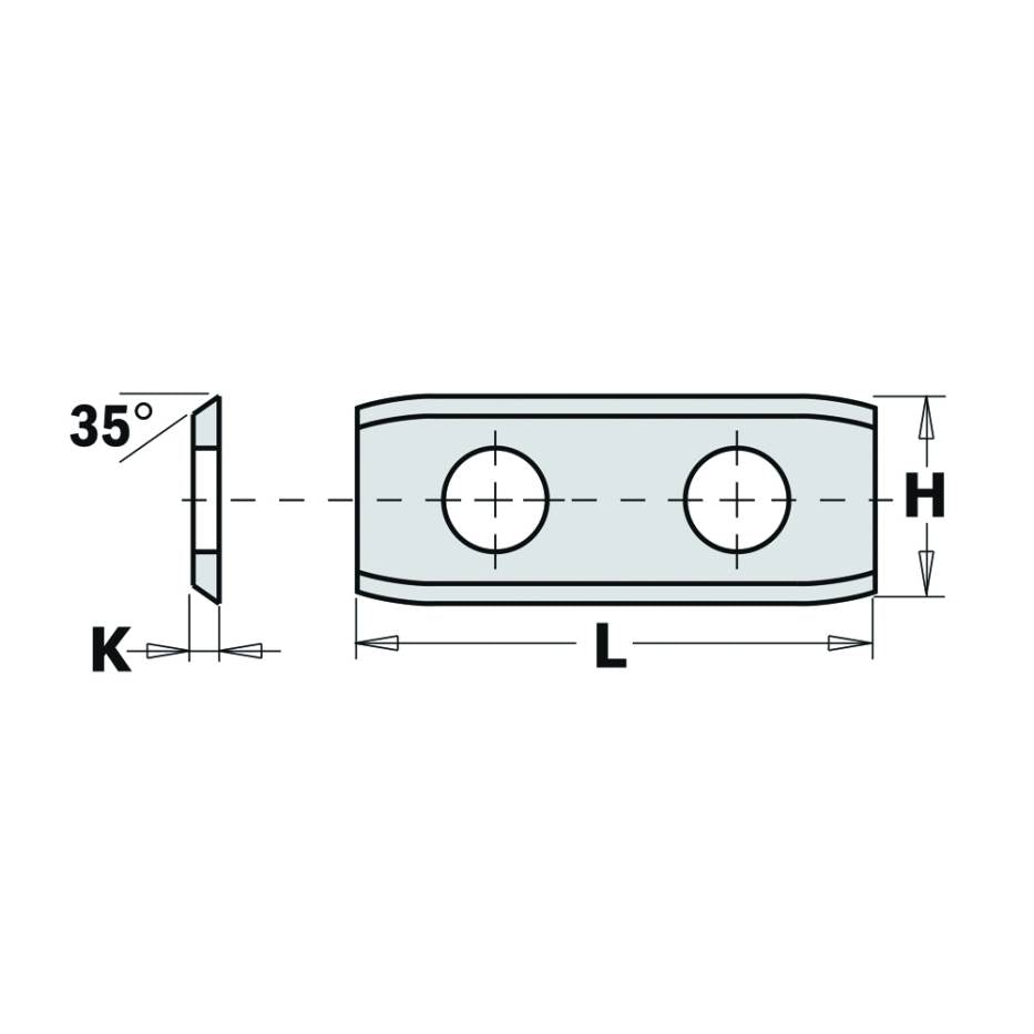 COUTEAUX STANDARD RÉVERSIBLES EN FORME DE « CANON » - 2 TRANCHANTS