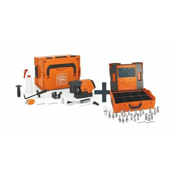 Unité de forage compacte avec base magnétique jusqu'à 36 mm, KBC 36 MAGFORCE Acier de construction - Jeu de 3/4 po Weldon / HSS NOVA 25 