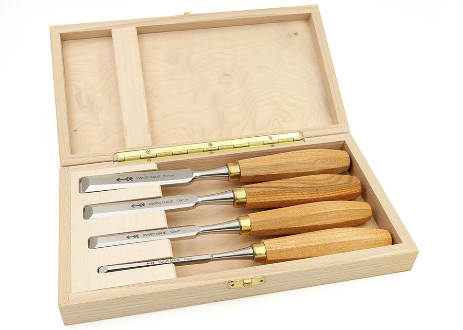 Set di 4 scalpelli Pfeil in scatola di legno PFCM1-K4