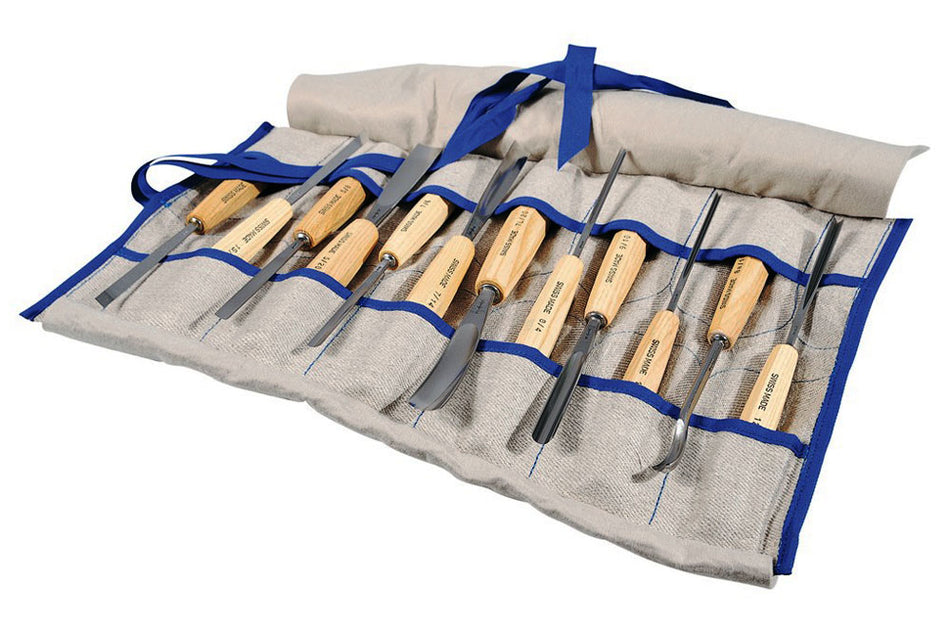 Coffret de 12 outils de sculpture Pfeil dans un étui en toile