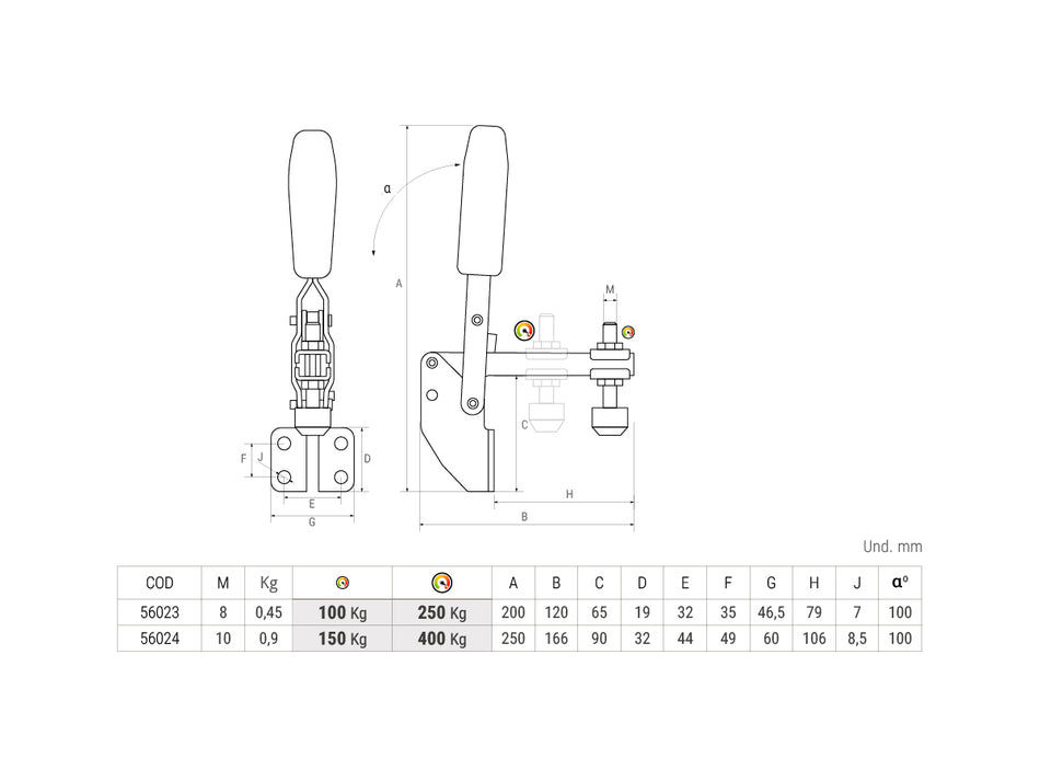 SCHMALE VERTIKALE KNIE-VORDERBASIS 5602